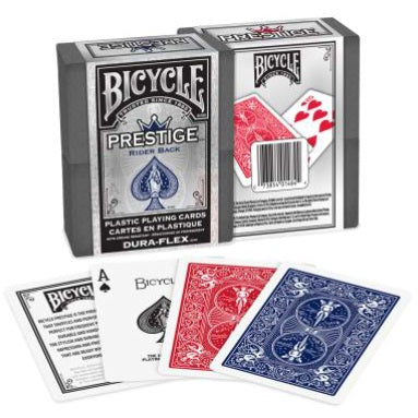 Bicycle Prestige Rider Back Plastic Dura-Flex Playing Cards, Poker Size Standard Index, Blue