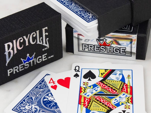 Bicycle Prestige Rider Back Plastic Dura-Flex Playing Cards, Poker Size Standard Index, Blue