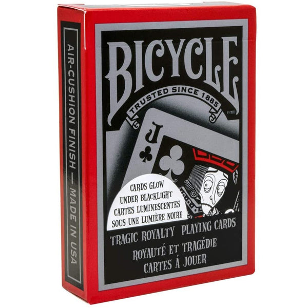 Bicycle Tragic Royalty Playing Cards, Glow in the Dark Under Blacklight, Black/Red