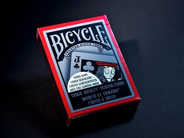 Bicycle Tragic Royalty Playing Cards, Glow in the Dark Under Blacklight, Black/Red